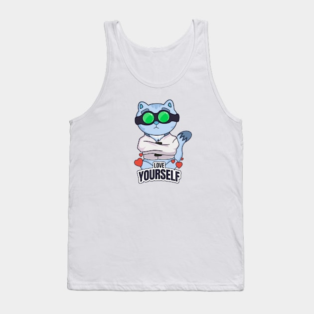 Self help cat Tank Top by Horrible Bunny